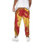 Chinese Ox Zodiac Symbol Print Cotton Pants