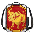 Chinese Ox Zodiac Symbol Print Crossbody Lunch Bag