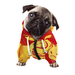 Chinese Ox Zodiac Symbol Print Dog Zip Up Hoodie