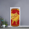 Chinese Ox Zodiac Symbol Print Door Sticker