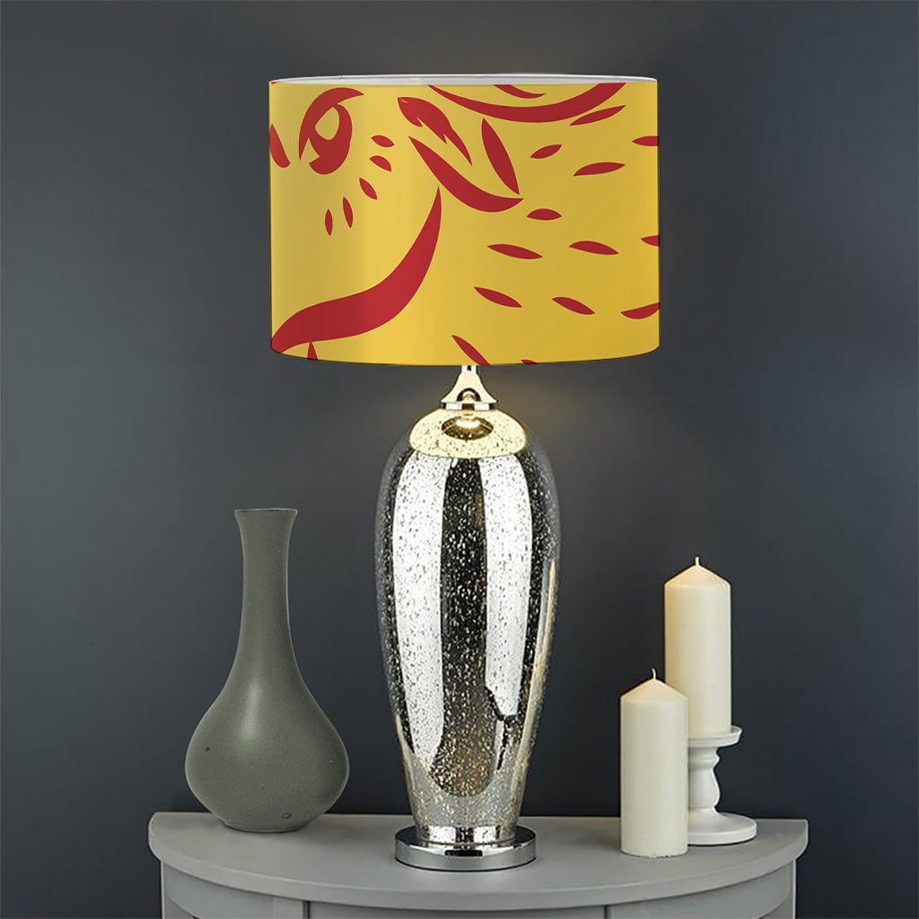 Chinese Ox Zodiac Symbol Print Drum Lamp Shade