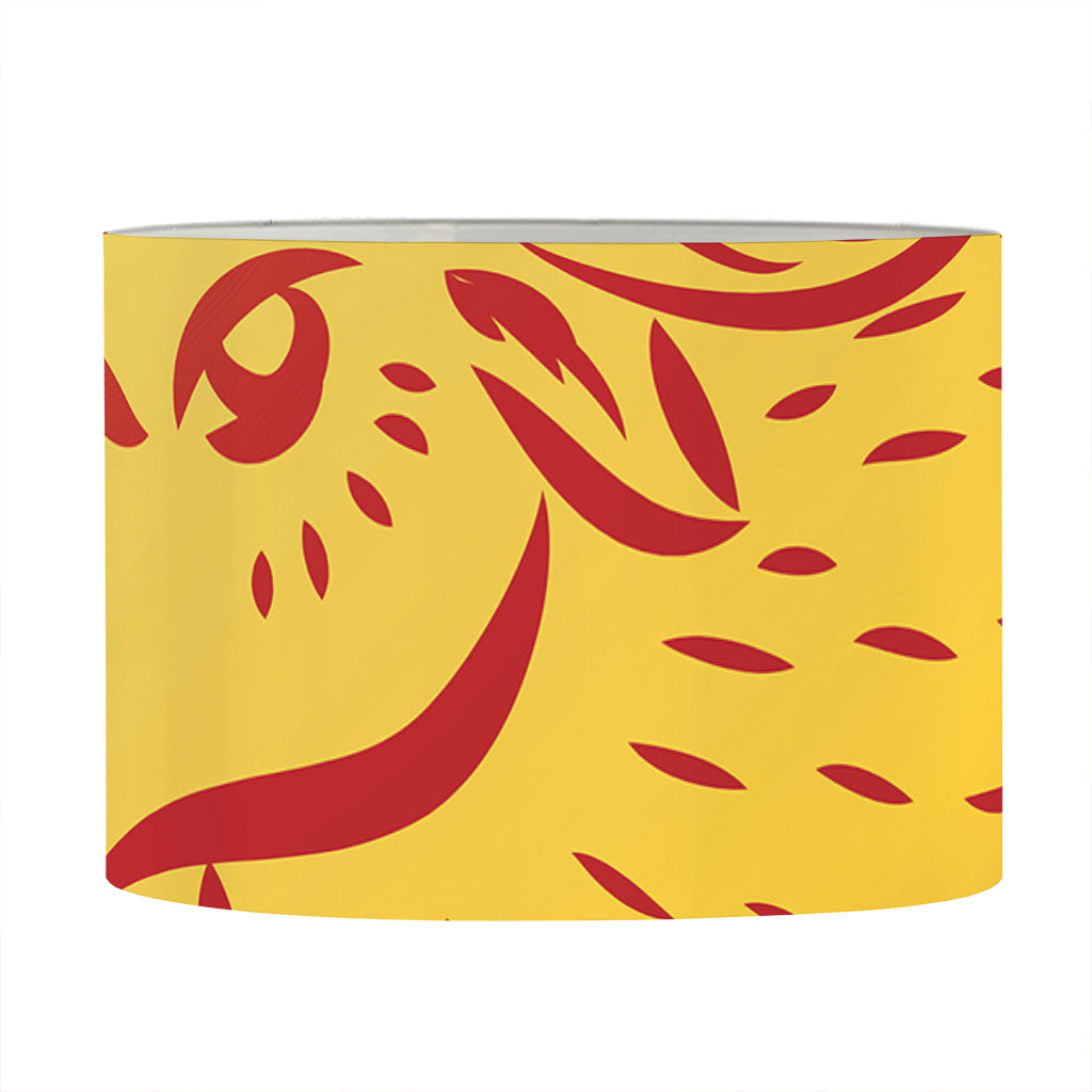 Chinese Ox Zodiac Symbol Print Drum Lamp Shade