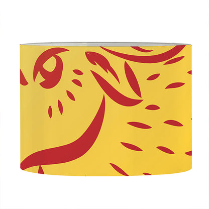 Chinese Ox Zodiac Symbol Print Drum Lamp Shade