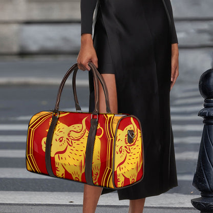 Chinese Ox Zodiac Symbol Print Duffle Bag
