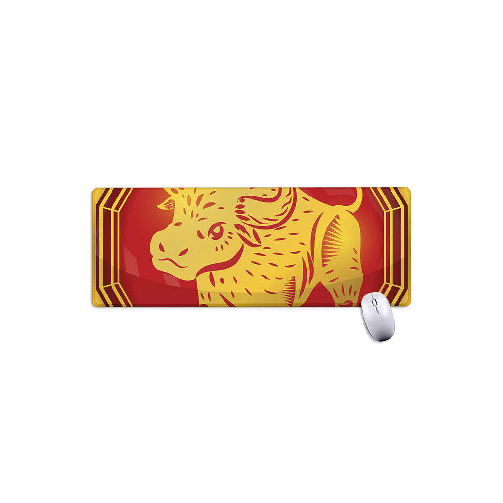 Chinese Ox Zodiac Symbol Print Extended Mouse Pad