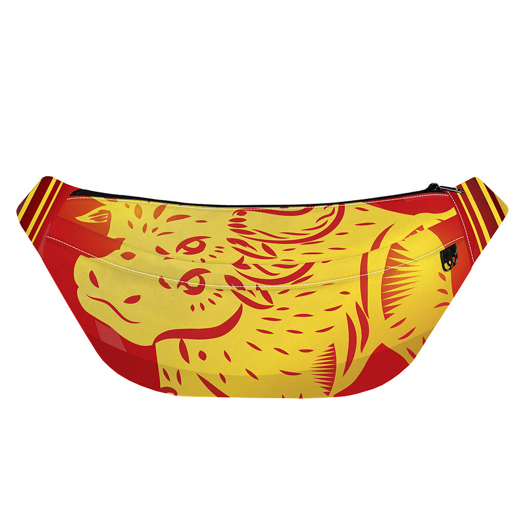 Chinese Ox Zodiac Symbol Print Fanny Pack