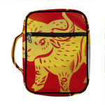 Chinese Ox Zodiac Symbol Print Front Pocket Bible Bag