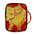 Chinese Ox Zodiac Symbol Print Front Pocket Bible Bag