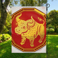 Chinese Ox Zodiac Symbol Print Garden Flag