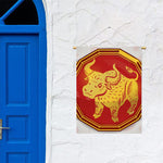 Chinese Ox Zodiac Symbol Print Garden Flag