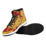 Chinese Ox Zodiac Symbol Print High Top Leather Sneakers