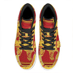Chinese Ox Zodiac Symbol Print High Top Leather Sneakers