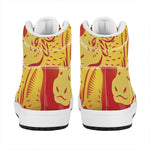 Chinese Ox Zodiac Symbol Print High Top Leather Sneakers