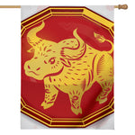 Chinese Ox Zodiac Symbol Print House Flag