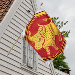 Chinese Ox Zodiac Symbol Print House Flag