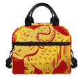 Chinese Ox Zodiac Symbol Print Insulated Lunch Bag
