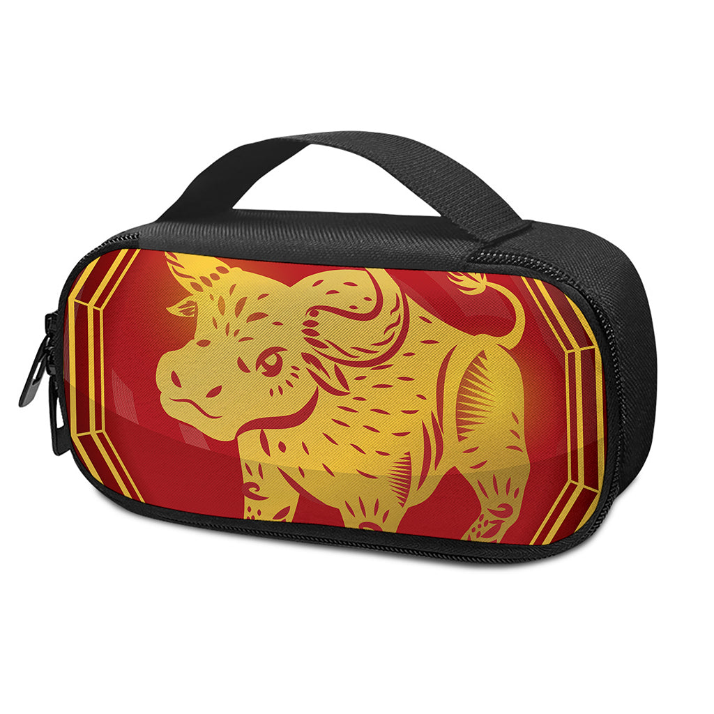 Chinese Ox Zodiac Symbol Print Insulin Cooler Travel Case