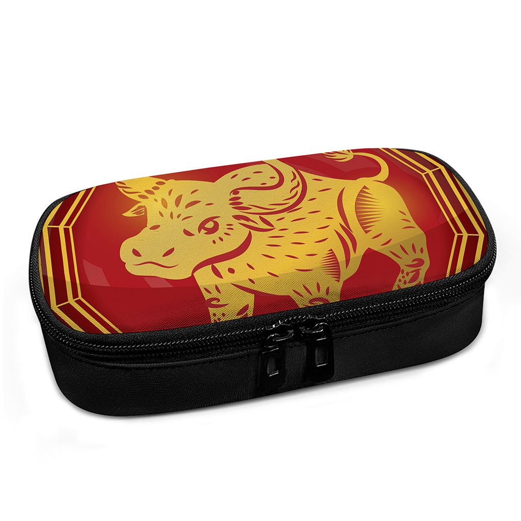 Chinese Ox Zodiac Symbol Print Insulin Cooler Travel Case