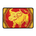 Chinese Ox Zodiac Symbol Print Kitchen Mat