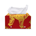 Chinese Ox Zodiac Symbol Print Leather Tissue Box Cover