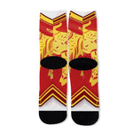 Chinese Ox Zodiac Symbol Print Long Socks