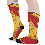 Chinese Ox Zodiac Symbol Print Long Socks