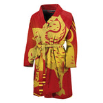 Chinese Ox Zodiac Symbol Print Men's Bathrobe