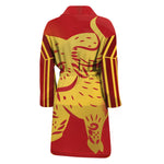 Chinese Ox Zodiac Symbol Print Men's Bathrobe