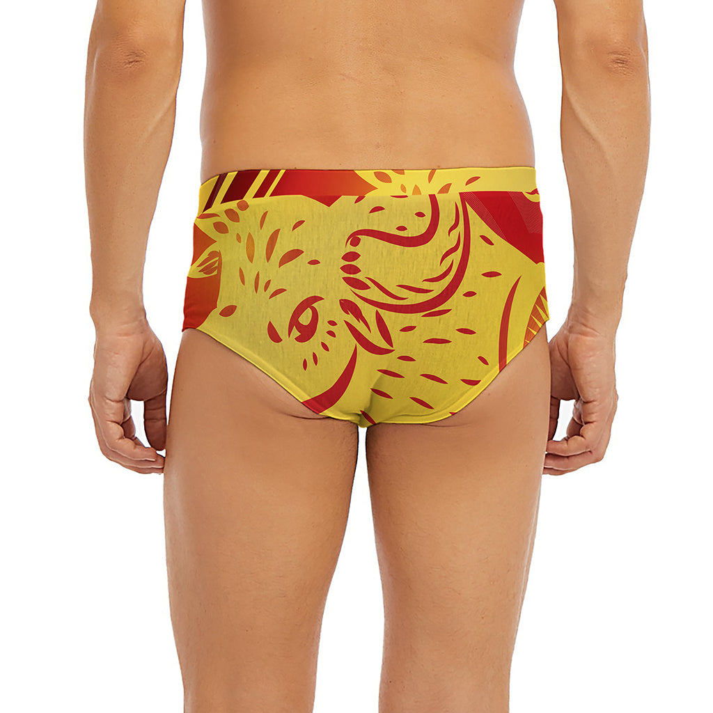 Chinese Ox Zodiac Symbol Print Men's Briefs