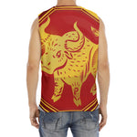 Chinese Ox Zodiac Symbol Print Men's Fitness Tank Top