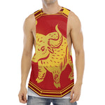 Chinese Ox Zodiac Symbol Print Men's Muscle Tank Top
