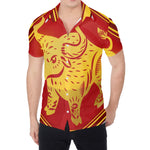 Chinese Ox Zodiac Symbol Print Men's Shirt