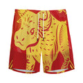 Chinese Ox Zodiac Symbol Print Men's Athletic Shorts