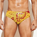 Chinese Ox Zodiac Symbol Print Men's Swim Briefs
