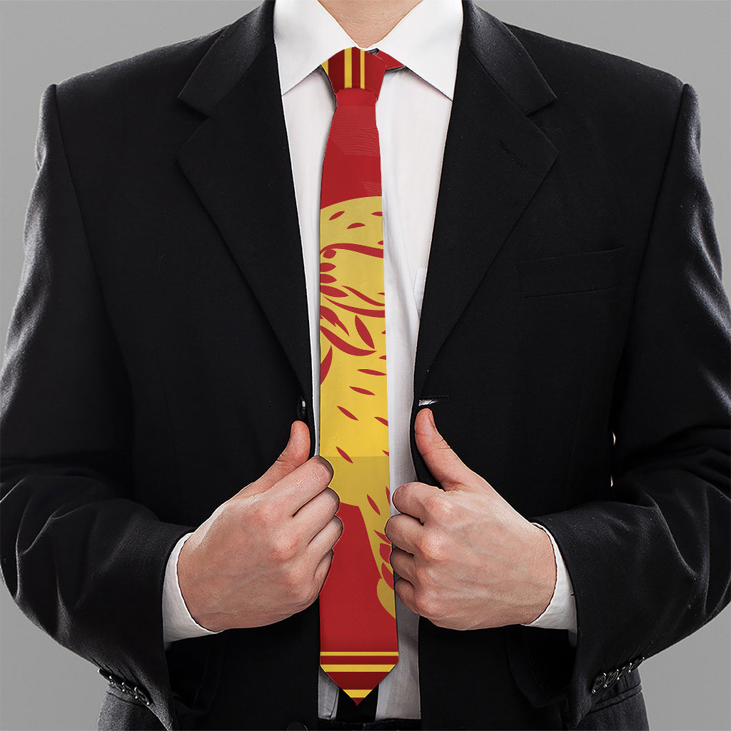 Chinese Ox Zodiac Symbol Print Necktie