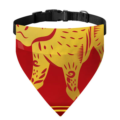 Chinese Ox Zodiac Symbol Print Over The Collar Dog Bandana