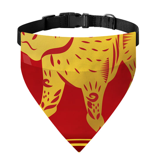 Chinese Ox Zodiac Symbol Print Over The Collar Dog Bandana