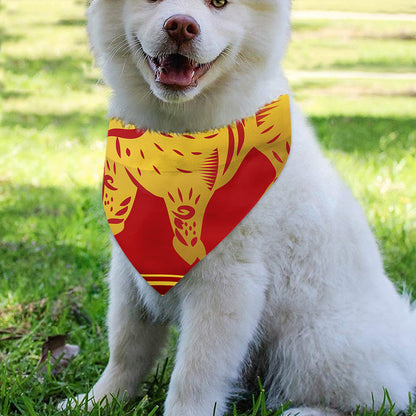 Chinese Ox Zodiac Symbol Print Over The Collar Dog Bandana