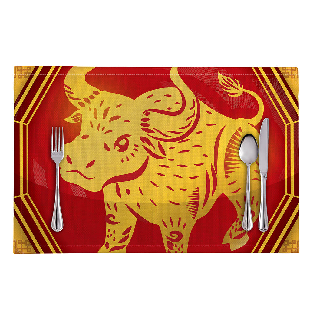 Chinese Ox Zodiac Symbol Print Placemat