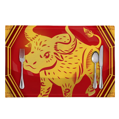 Chinese Ox Zodiac Symbol Print Placemat