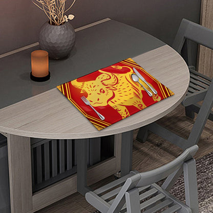 Chinese Ox Zodiac Symbol Print Placemat