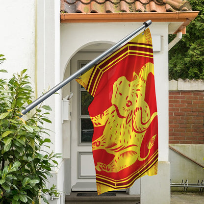 Chinese Ox Zodiac Symbol Print Polyester Flag