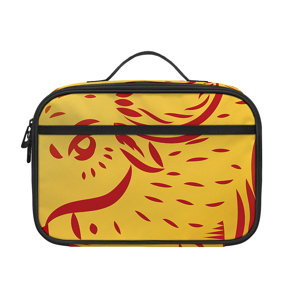 Chinese Ox Zodiac Symbol Print Portable Lunch Bag