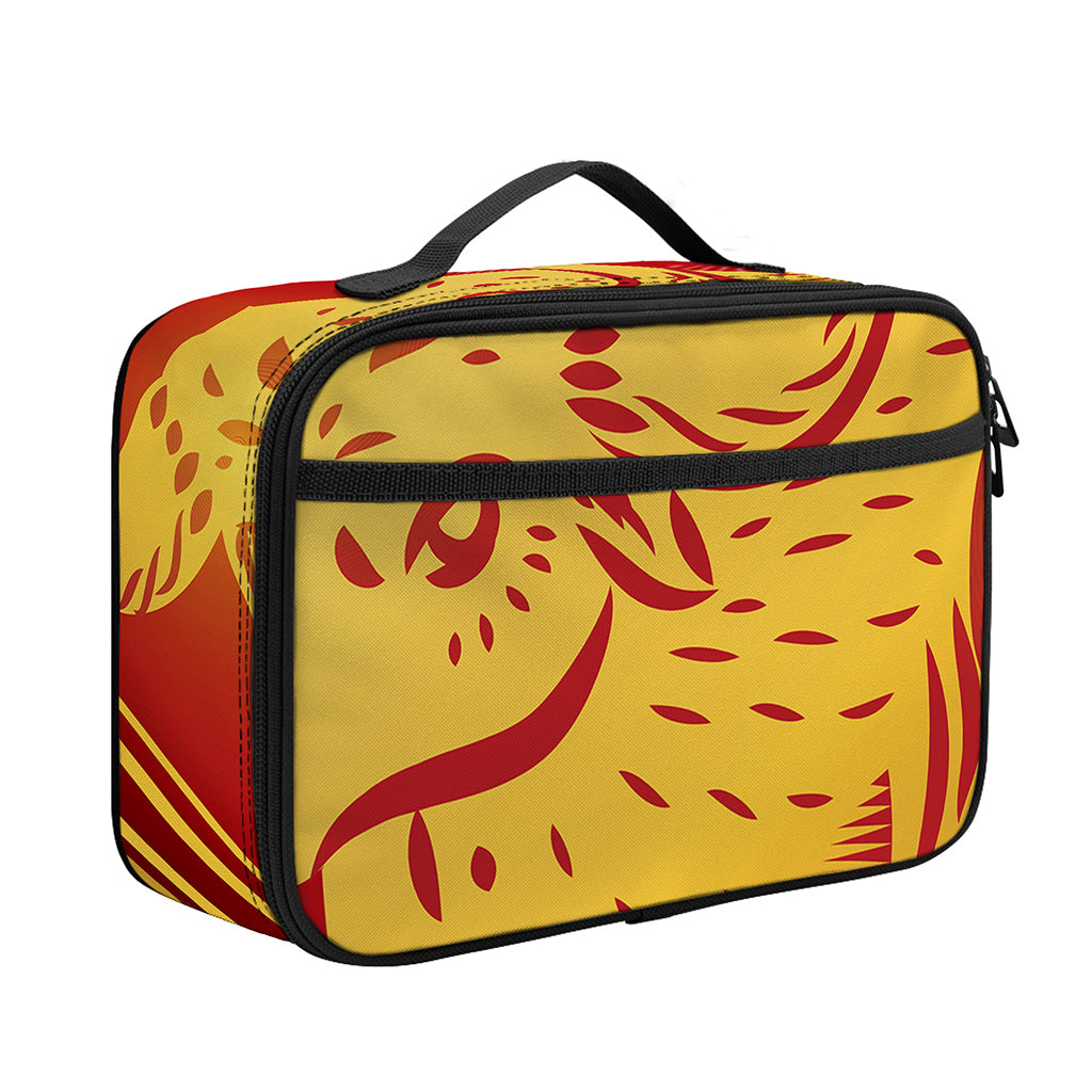 Chinese Ox Zodiac Symbol Print Portable Lunch Bag
