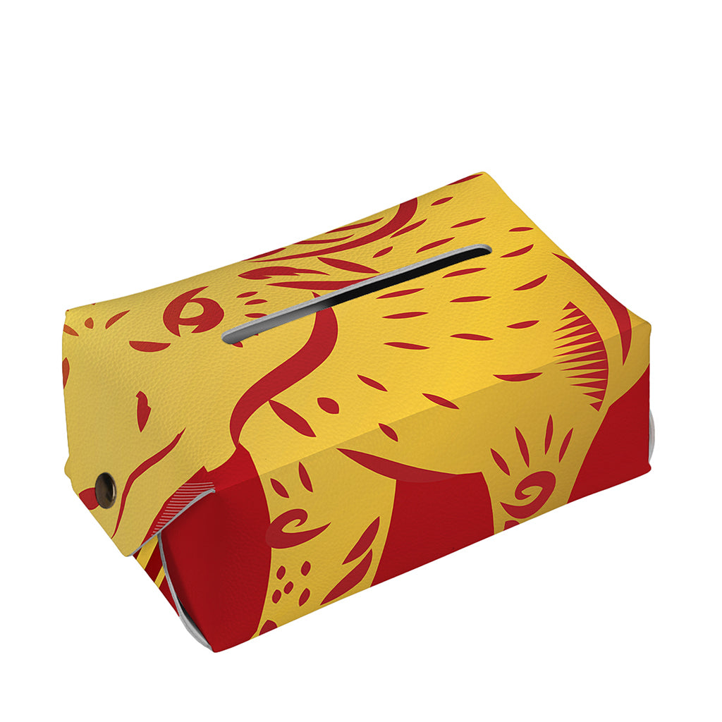 Chinese Ox Zodiac Symbol Print Rectangle Tissue Box Cover