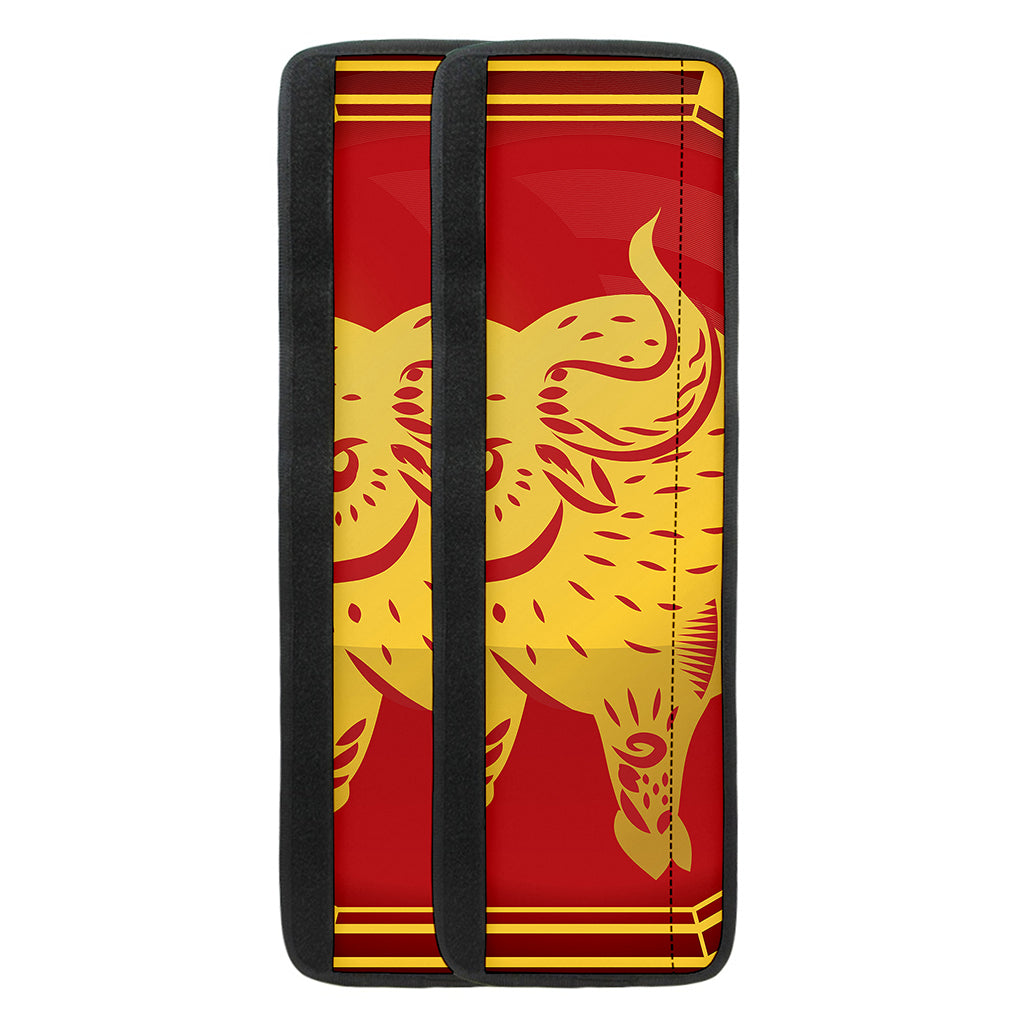 Chinese Ox Zodiac Symbol Print Refrigerator Handle Covers