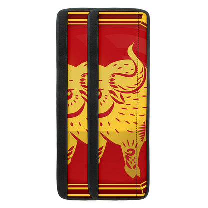Chinese Ox Zodiac Symbol Print Refrigerator Handle Covers