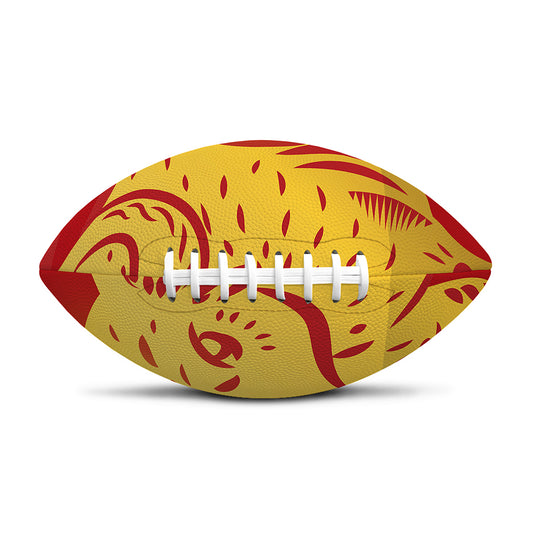 Chinese Ox Zodiac Symbol Print Rugby Ball