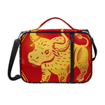 Chinese Ox Zodiac Symbol Print Shoulder Strap Bible Bag