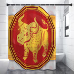 Chinese Ox Zodiac Symbol Print Shower Curtain